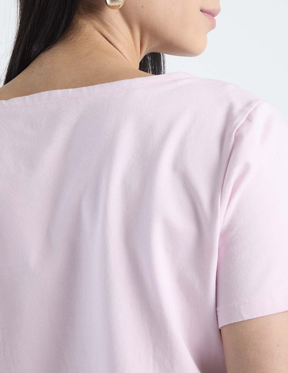 Playera Manga Corta Cuello Redondo Para Mujer 5