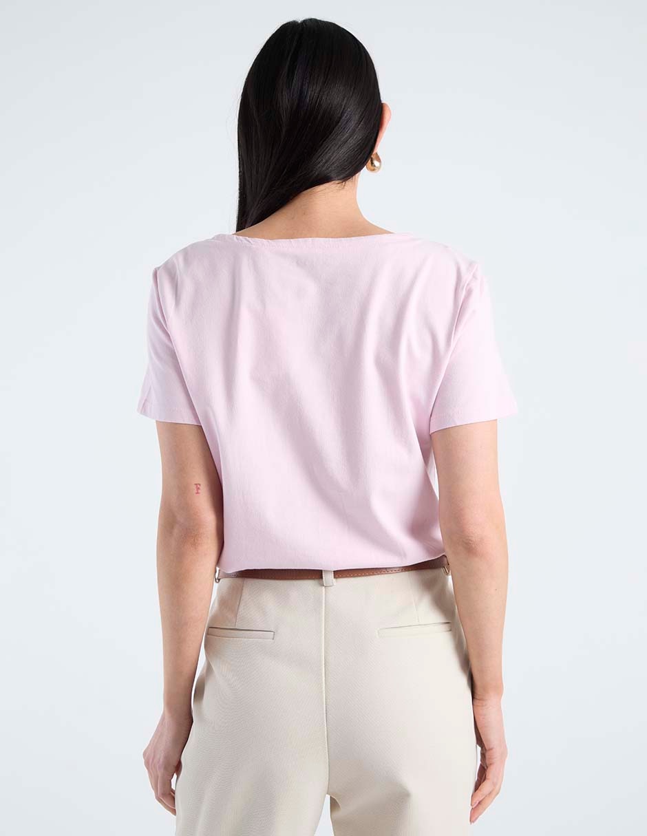Playera Manga Corta Cuello Redondo Para Mujer 6