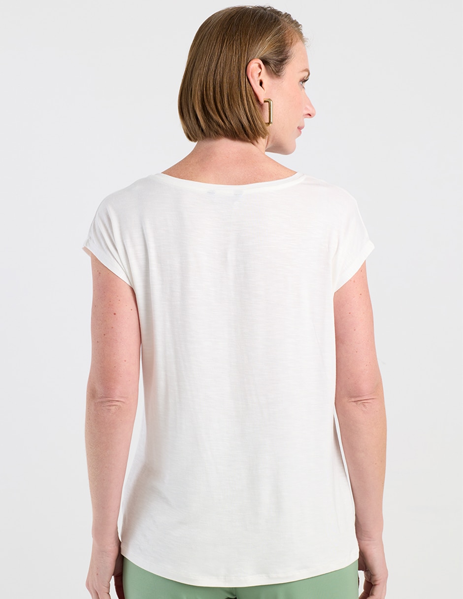 Playera manga corta cuello redondo para mujer 2
