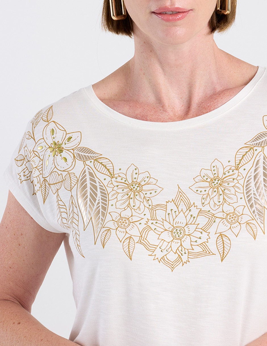 Playera manga corta cuello redondo para mujer 4