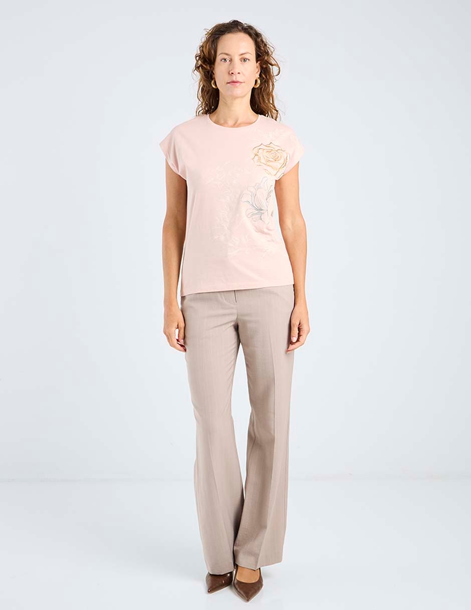 Playera manga corta cuello redondo para mujer 2