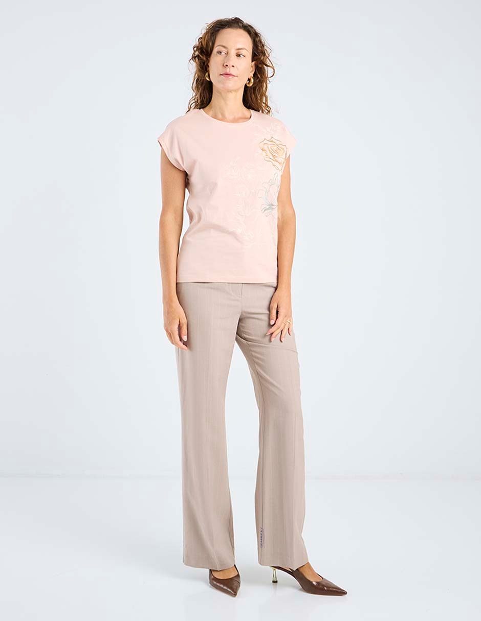 Playera manga corta cuello redondo para mujer 3