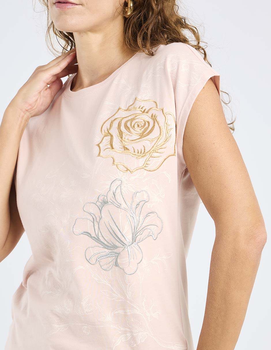 Playera manga corta cuello redondo para mujer 4