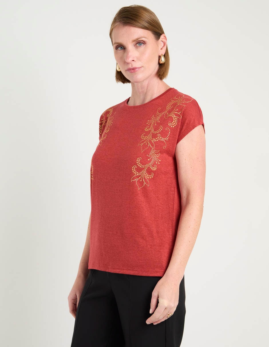 Blusa manga corta para mujer