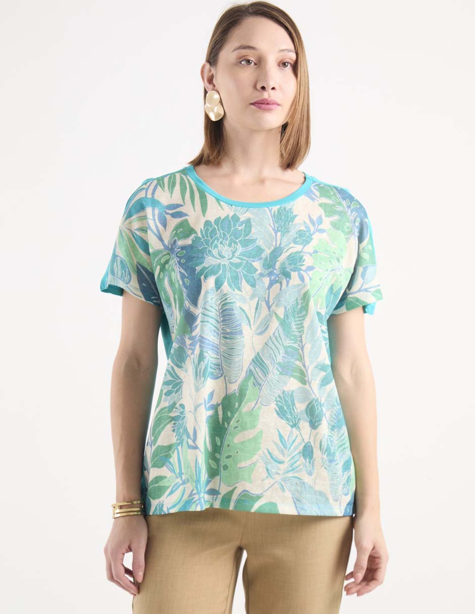 Blusa manga corta para mujer