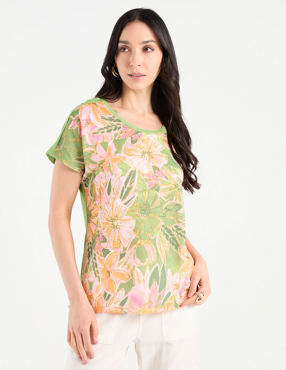 Blusa manga corta para mujer