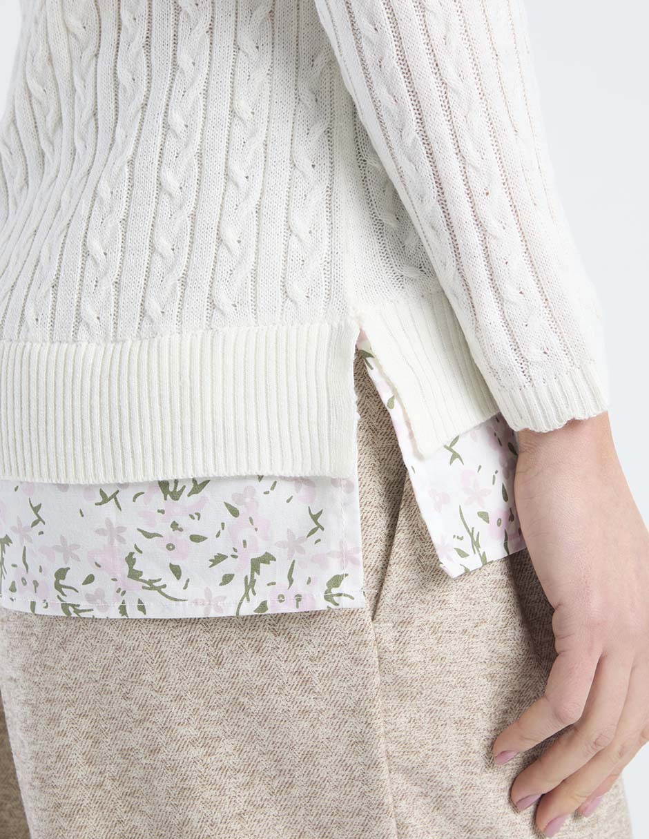 Suéter cuello camisero para mujer 5