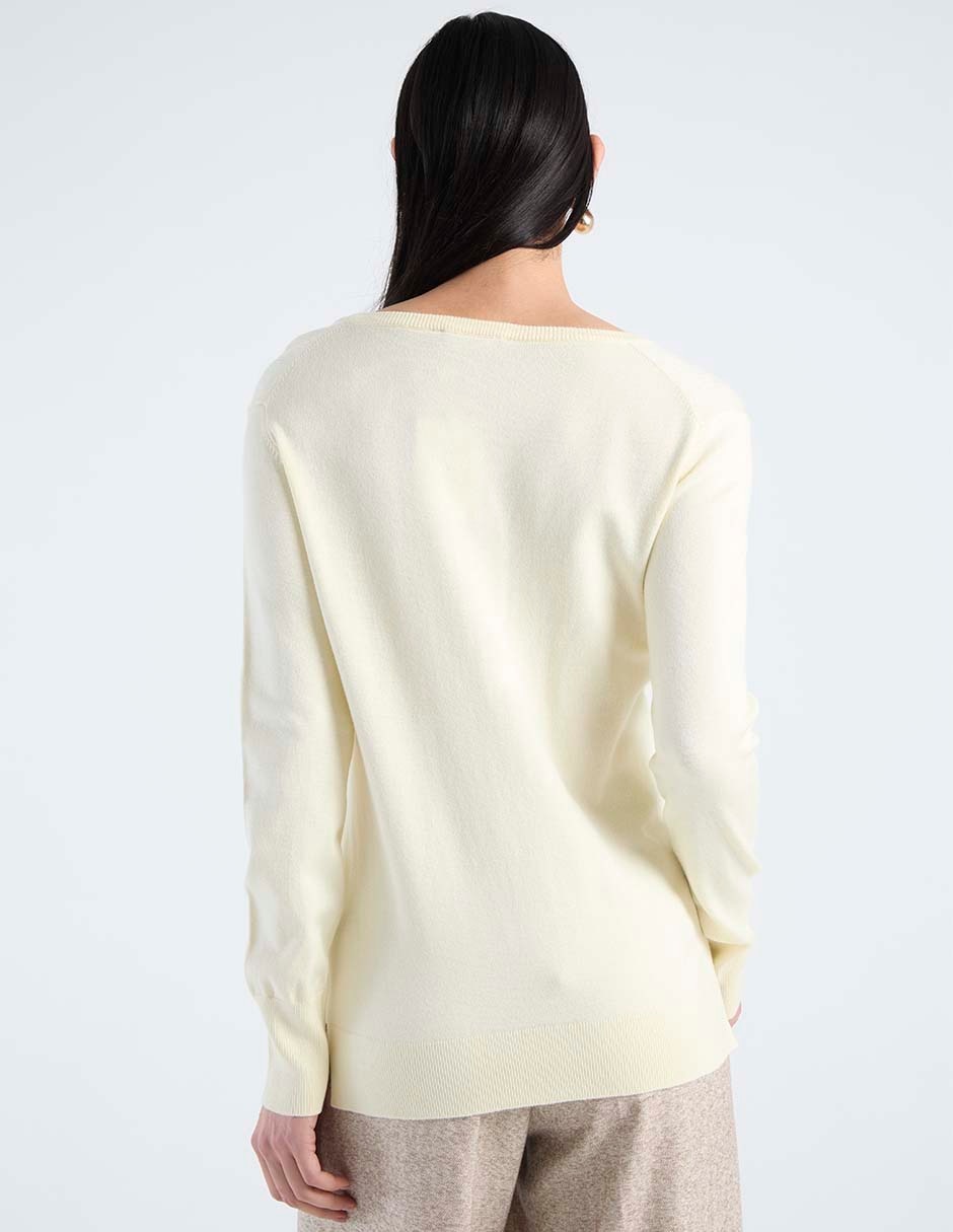 Suéter cuello V para mujer 6