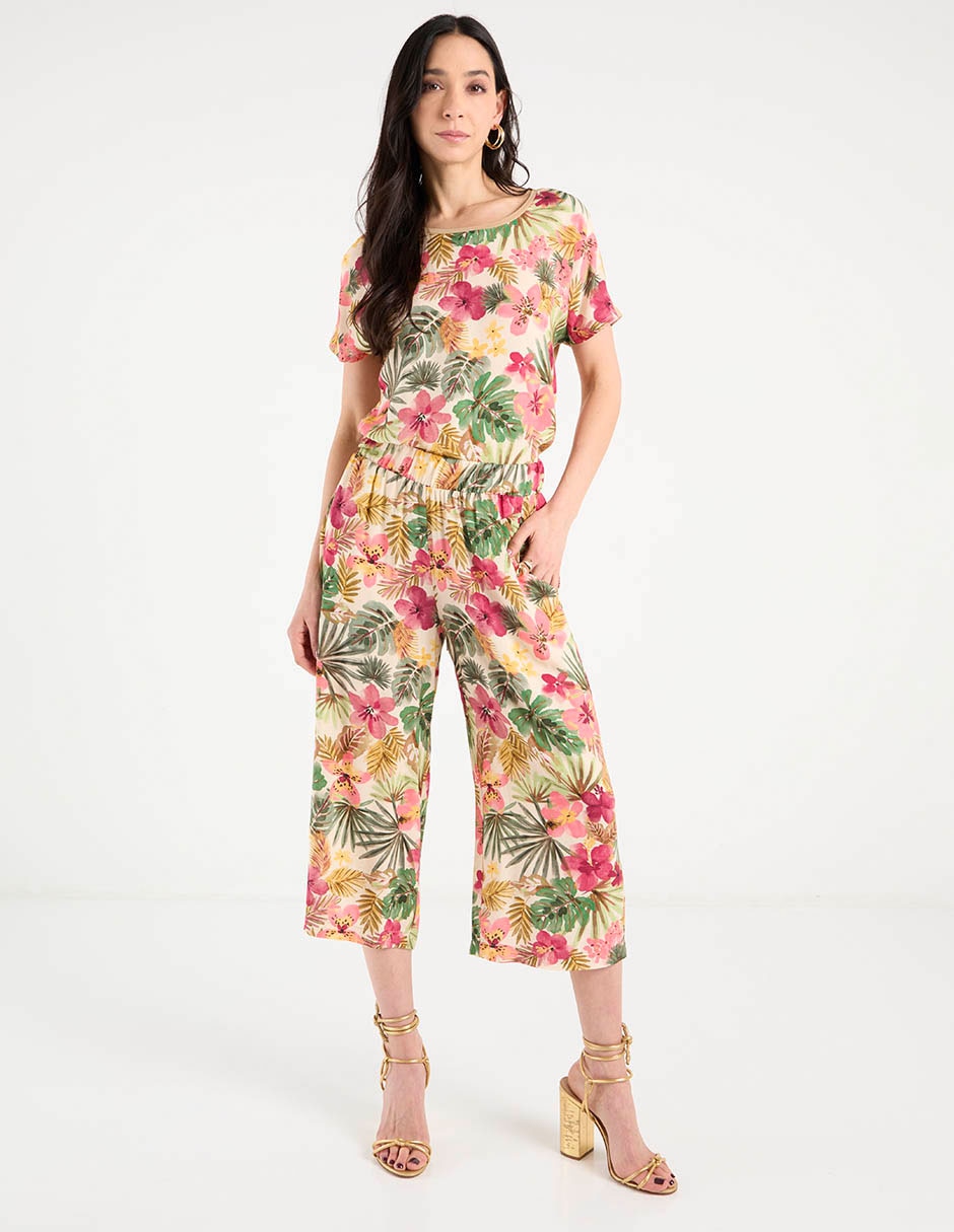 Pantalón capri amplio para mujer 2