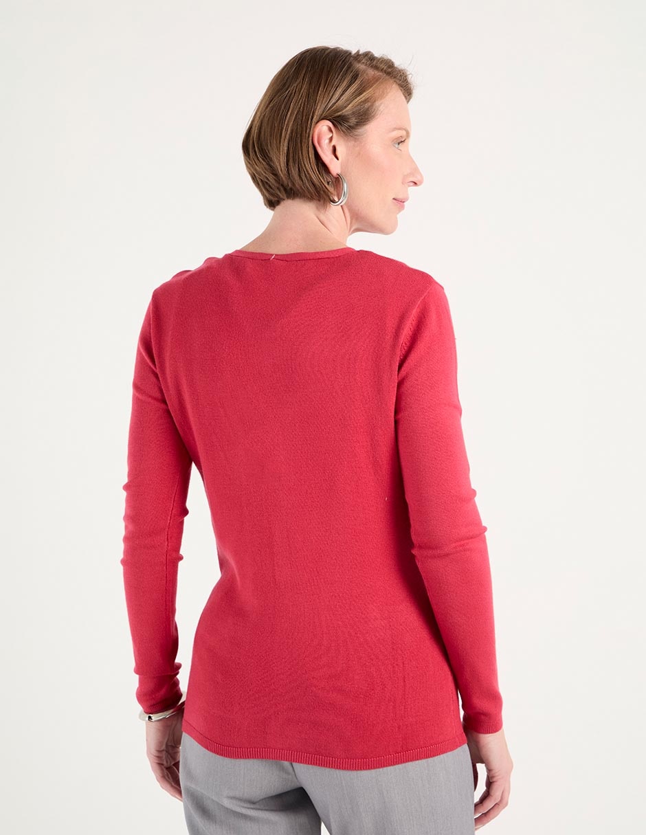 Suéter cuello V para mujer 2