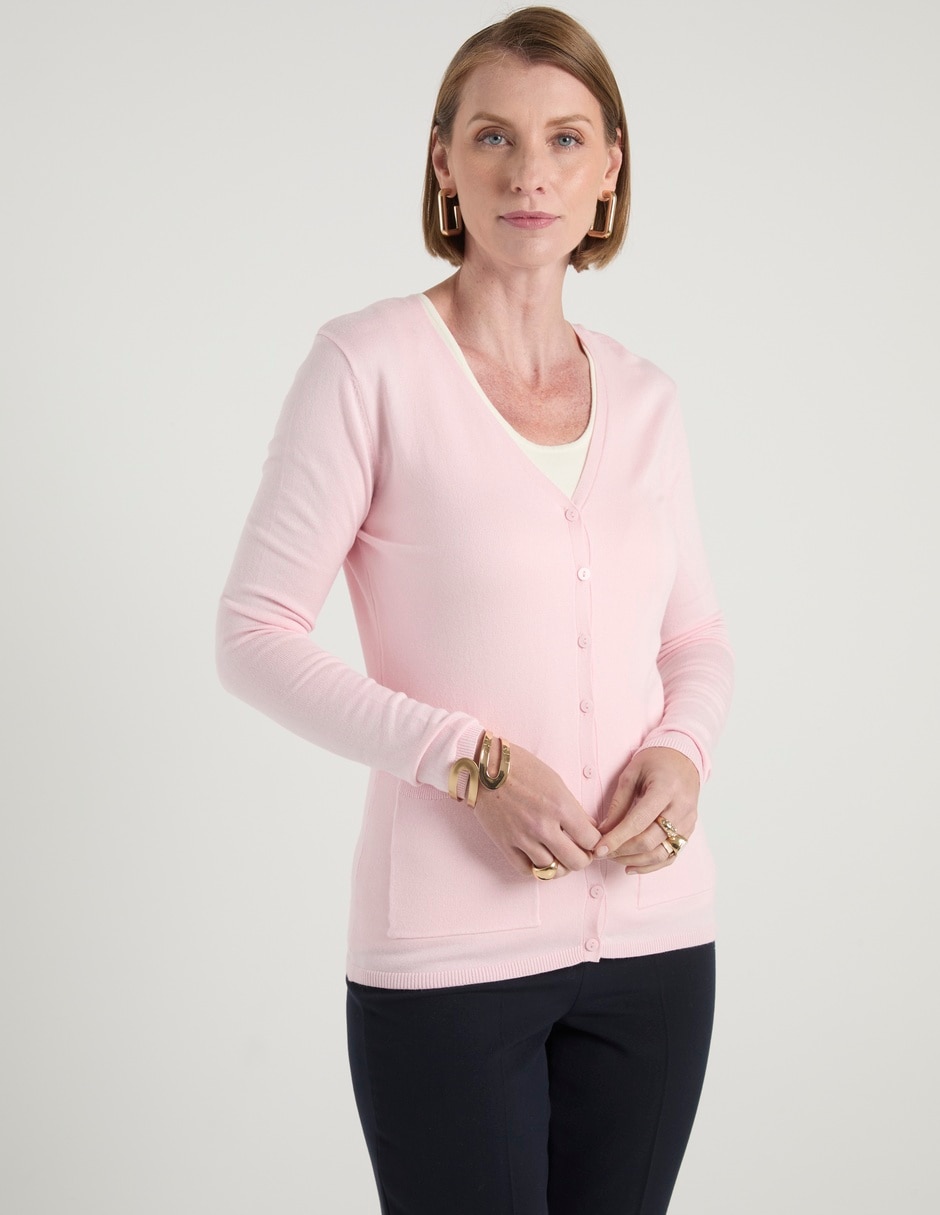 Suéter cuello V para mujer