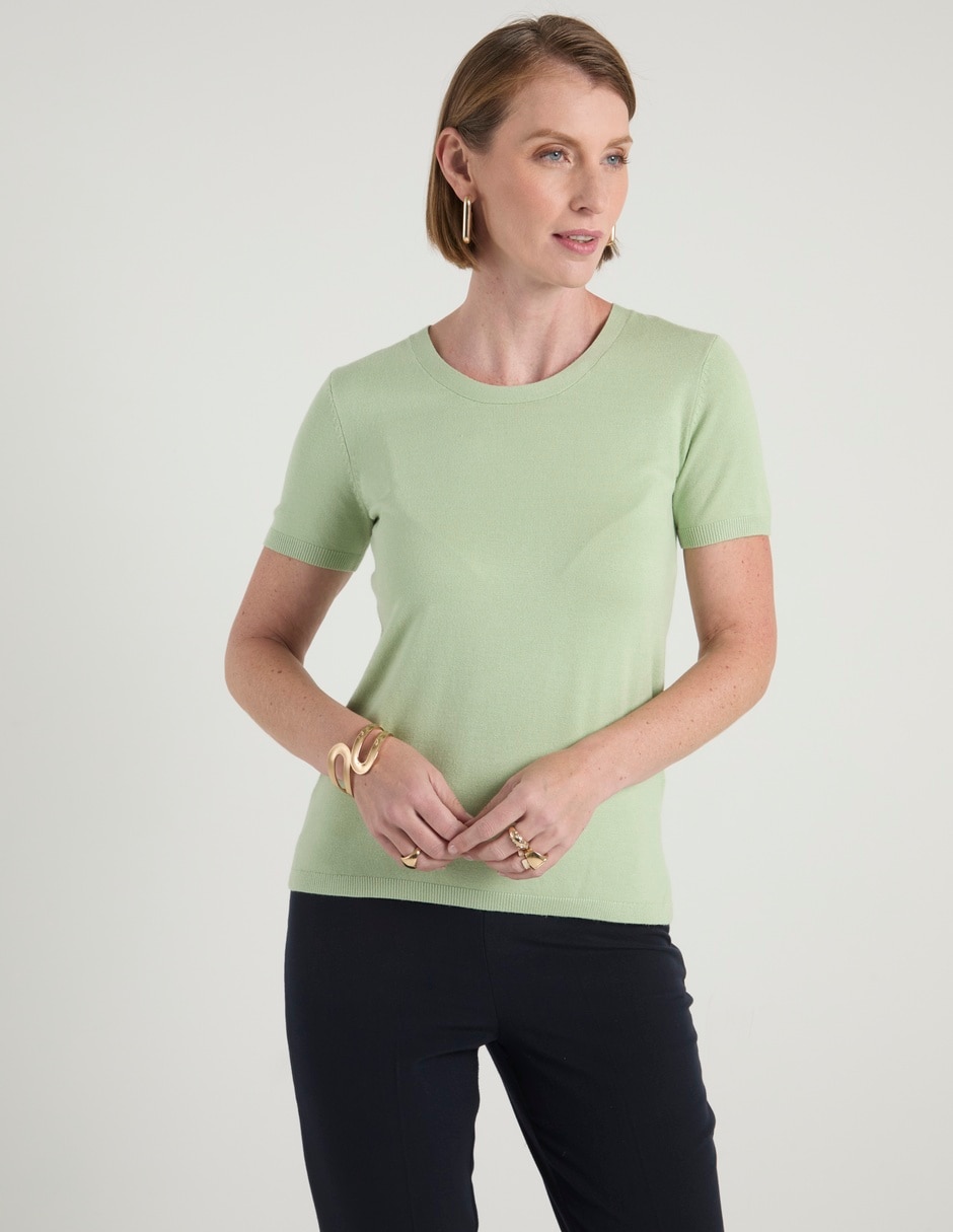 Suéter cuello redondo para mujer