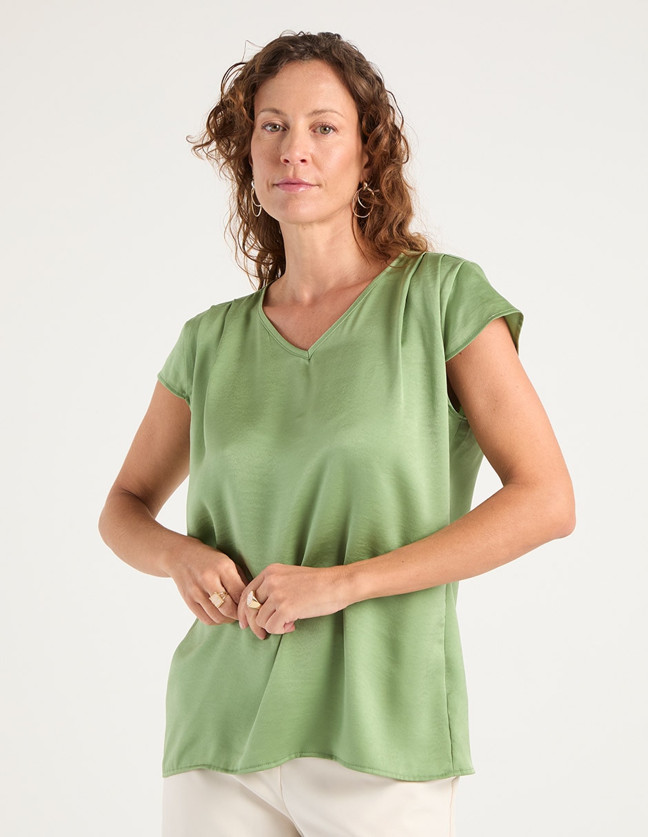 Blusa manga corta para mujer