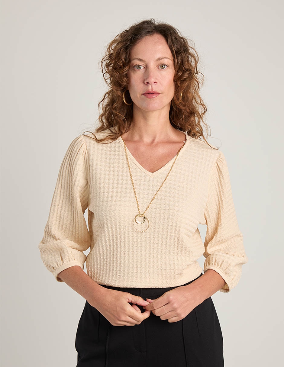 Blussa manga 3/4 para mujer
