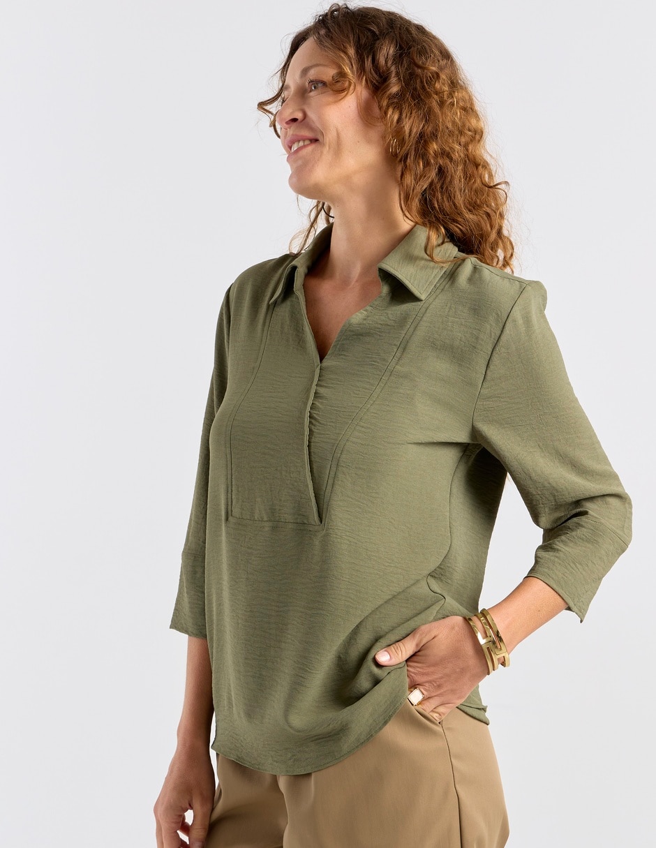 Blusa manga 3/4 para mujer Blusa manga 3/4 para mujer