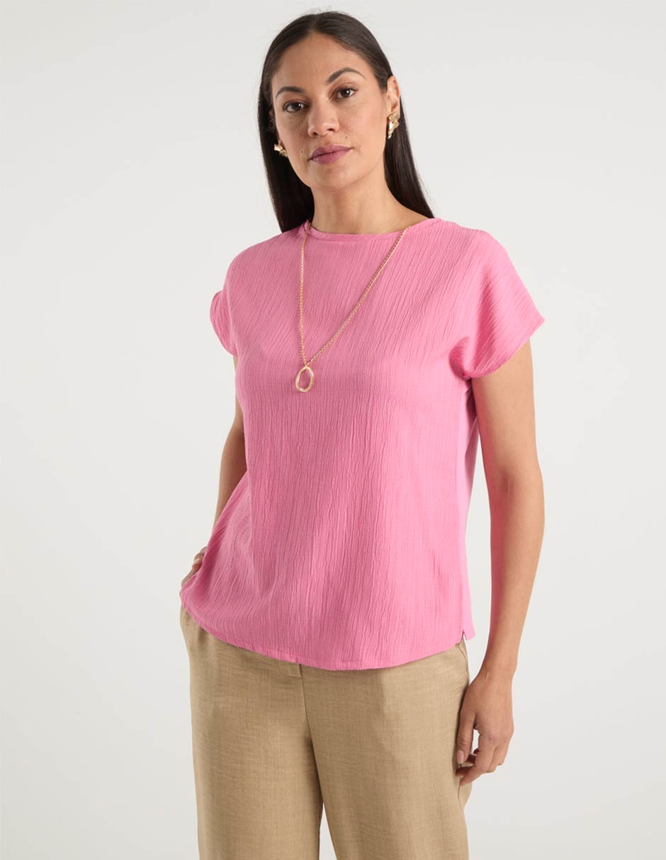 Blusa manga corta para mujer