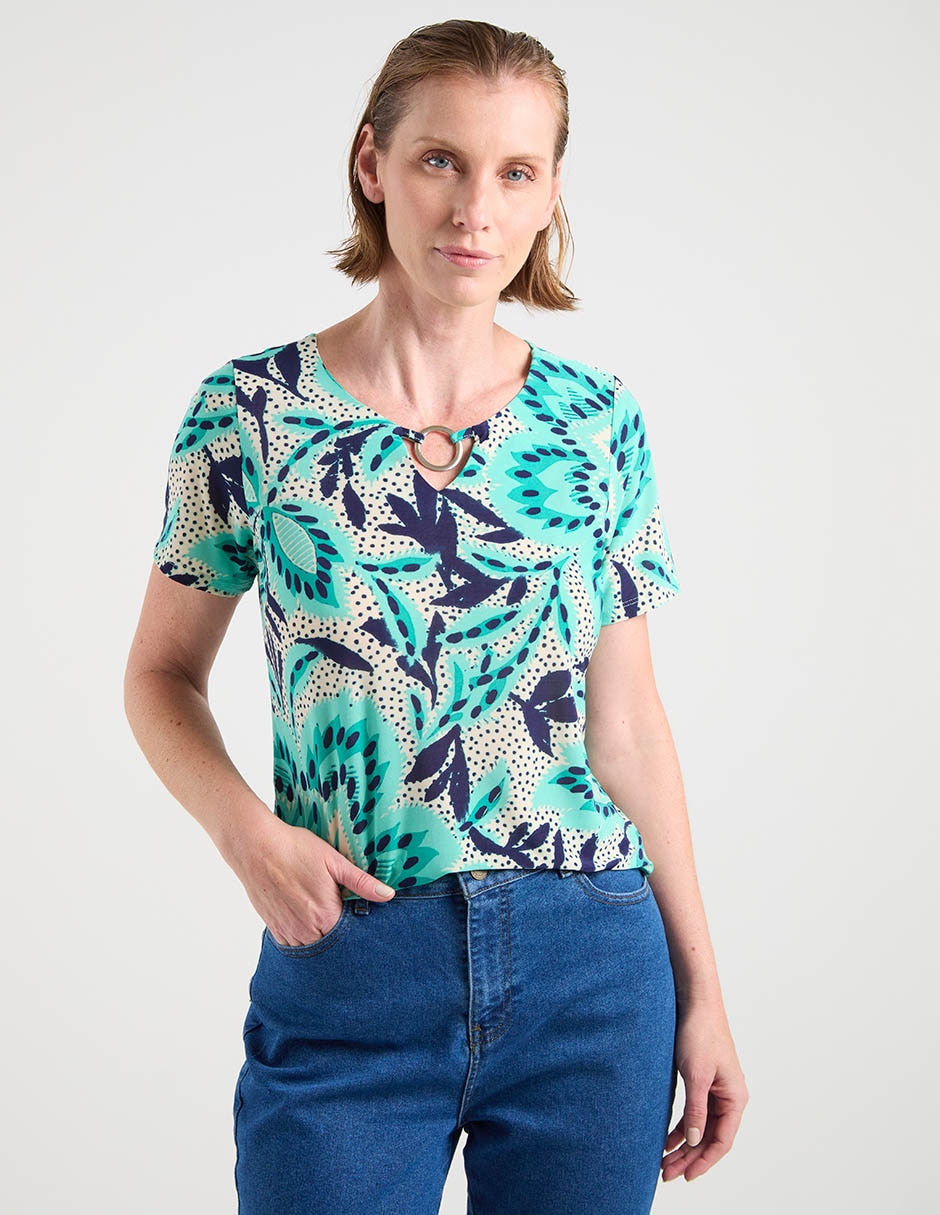 Blusa manga corta para mujer