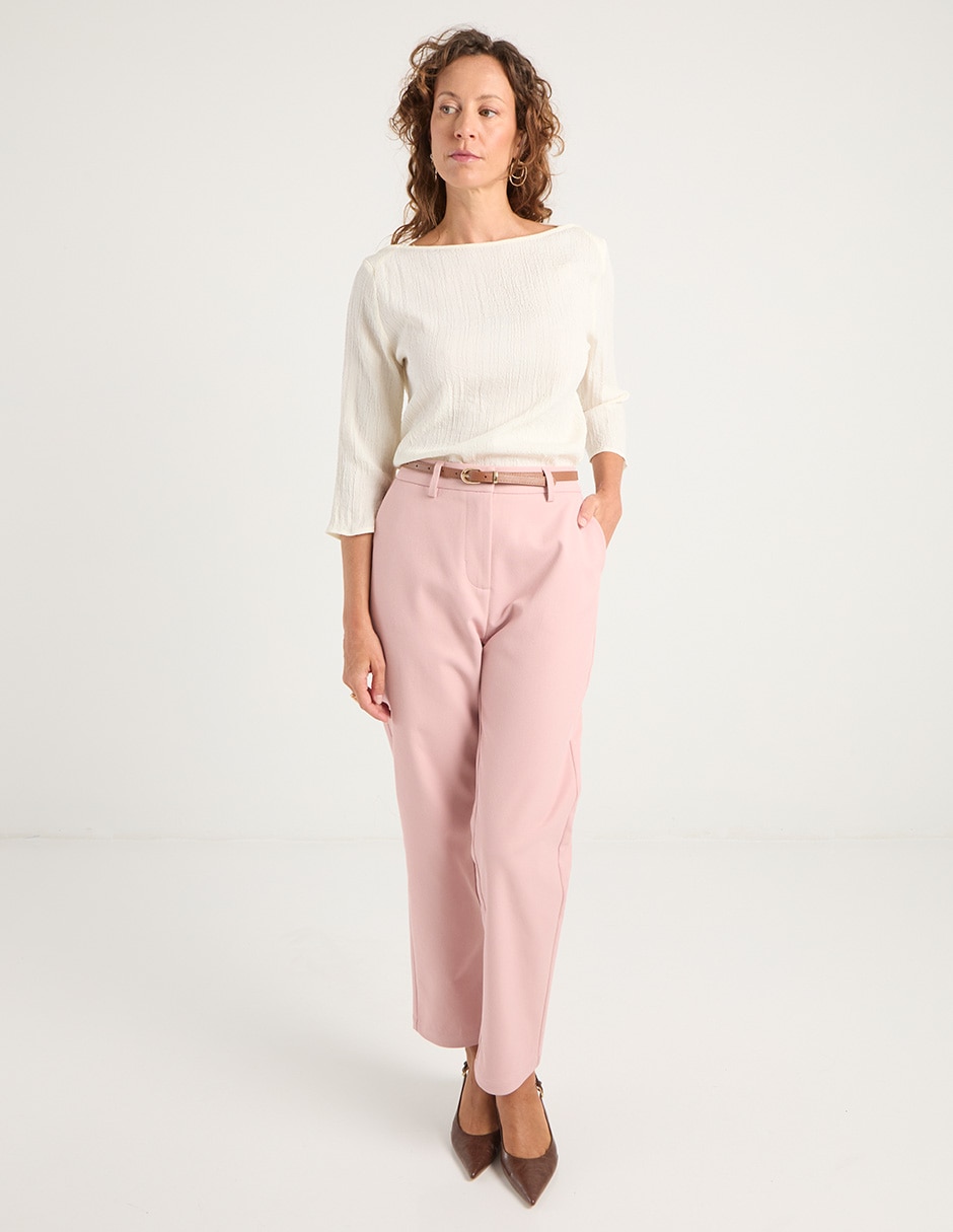 PANTALON LA MODE, 28, MALVA SUAVE LISO