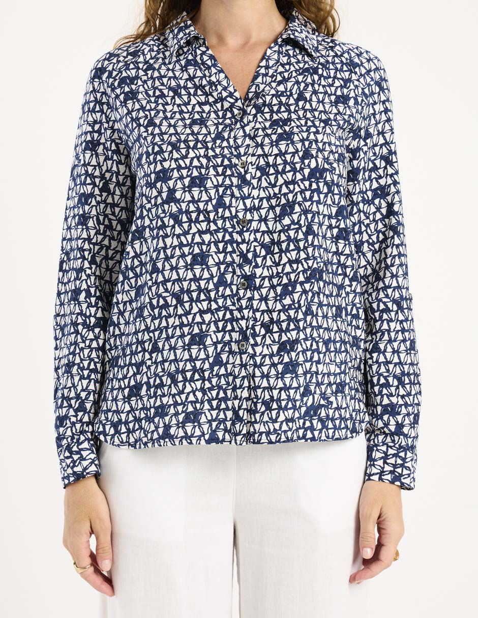 Blusa camisera manga larga para mujer 6