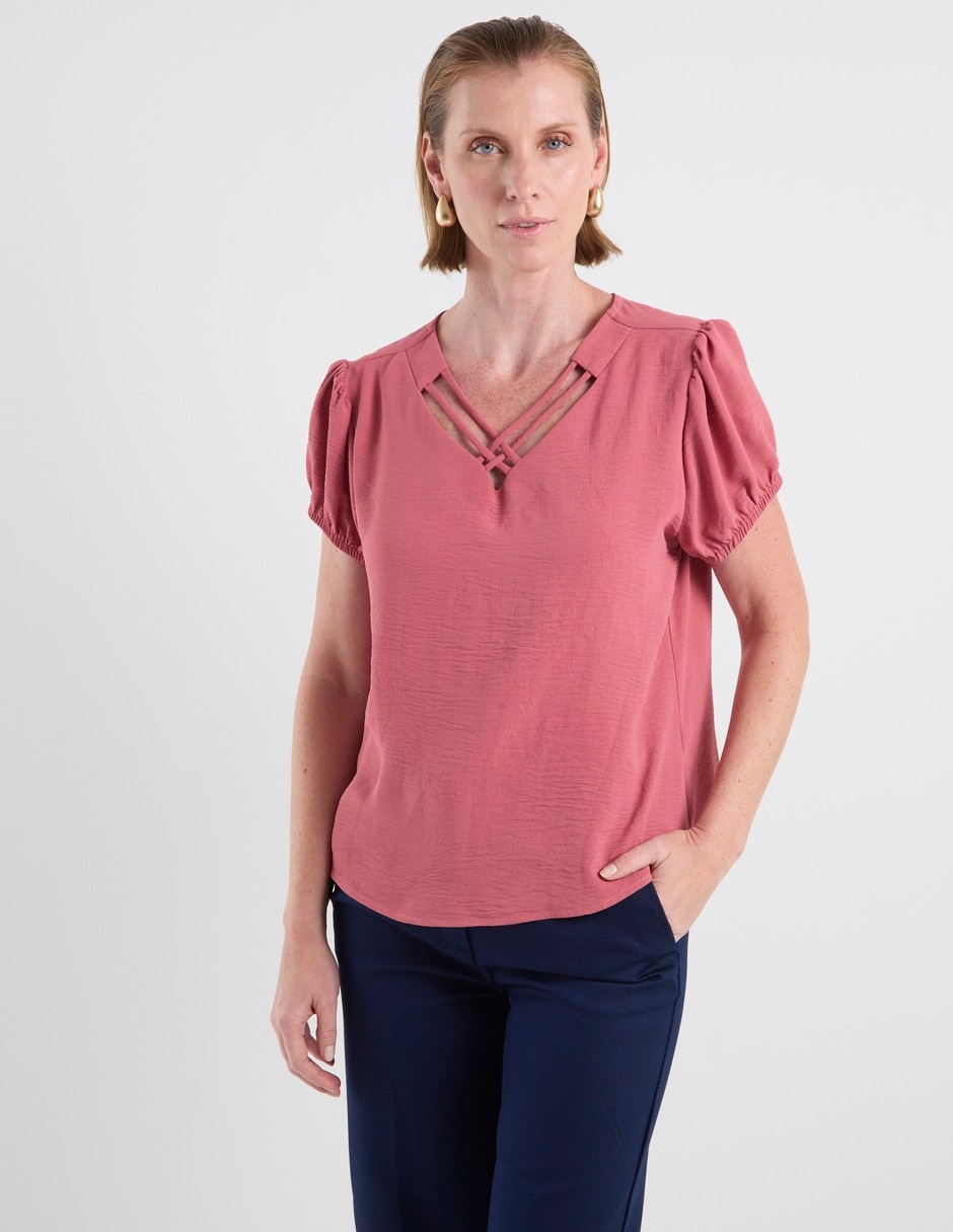 Blusa manga corta para mujer